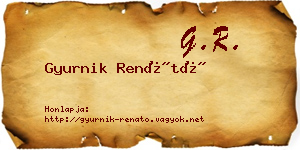 Gyurnik Renátó névjegykártya